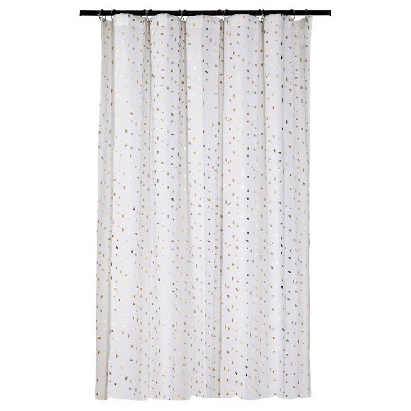 Gold Diamond Confetti Shower Curtain